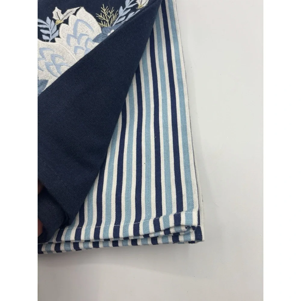 Tahari Hanukkah Set Of‎ 3 Kitchen Towels Blue Bird Star Of David Judaism NWT